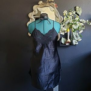 Vintage lacey plunge back slip dress